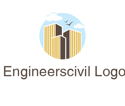circle sky with buildings logo illustration
