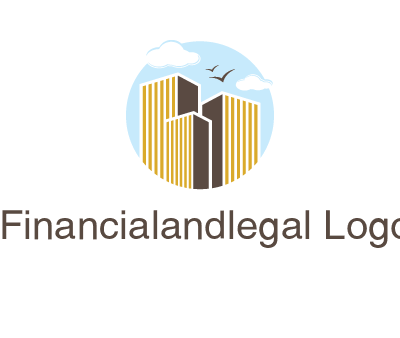 circle sky with buildings logo illustration