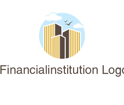 circle sky with buildings logo illustration