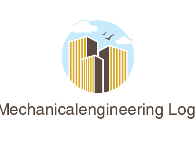 circle sky with buildings logo illustration