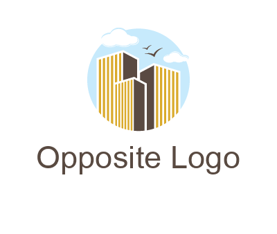 circle sky with buildings logo illustration