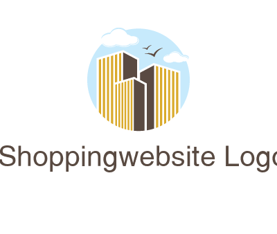 circle sky with buildings logo illustration