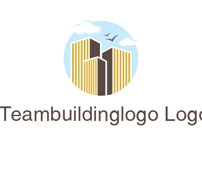 circle sky with buildings logo illustration