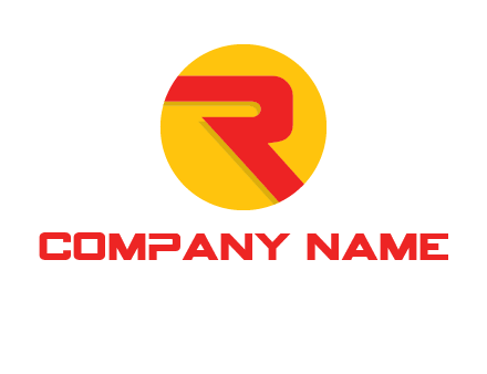 letter r inside circle logo