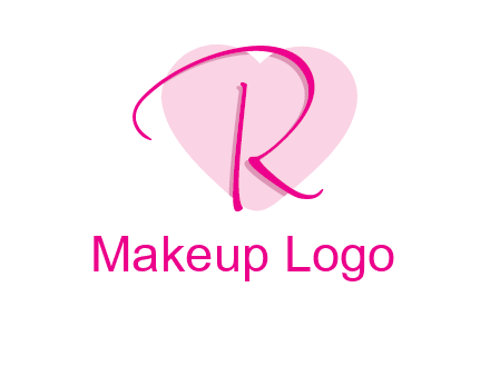 letter r in front of heart shape logo