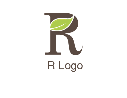 Leaf Inside letter r logo