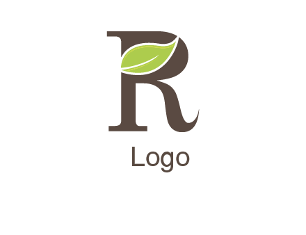 Leaf Inside letter r logo