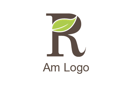 Leaf Inside letter r logo