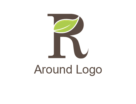 Leaf Inside letter r logo