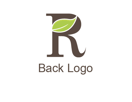 Leaf Inside letter r logo