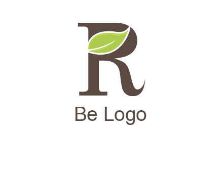 Leaf Inside letter r logo