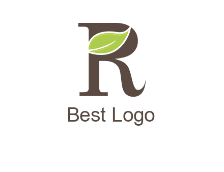 Leaf Inside letter r logo