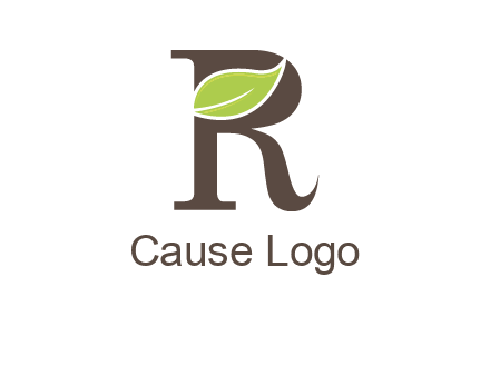 Leaf Inside letter r logo