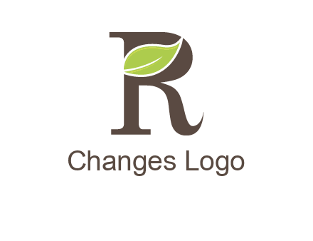 Leaf Inside letter r logo