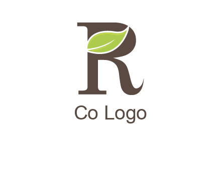 Leaf Inside letter r logo
