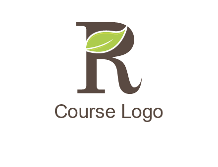 Leaf Inside letter r logo
