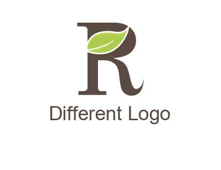 Leaf Inside letter r logo
