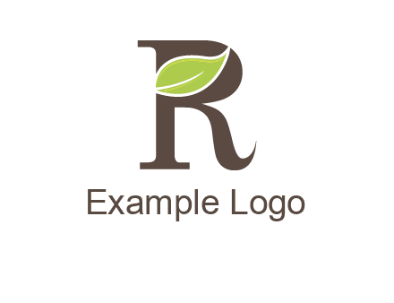 Leaf Inside letter r logo