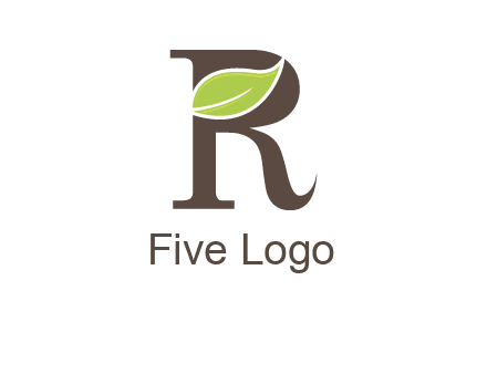 Leaf Inside letter r logo