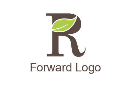 Leaf Inside letter r logo