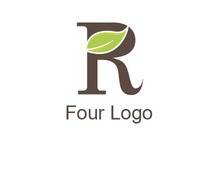 Leaf Inside letter r logo
