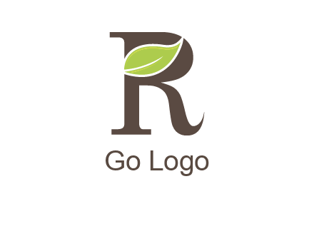 Leaf Inside letter r logo