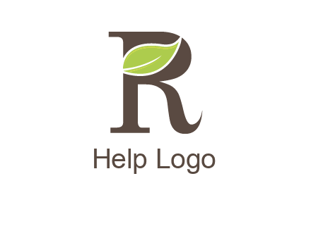 Leaf Inside letter r logo