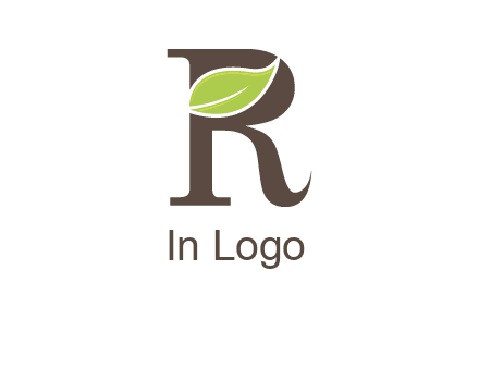 Leaf Inside letter r logo