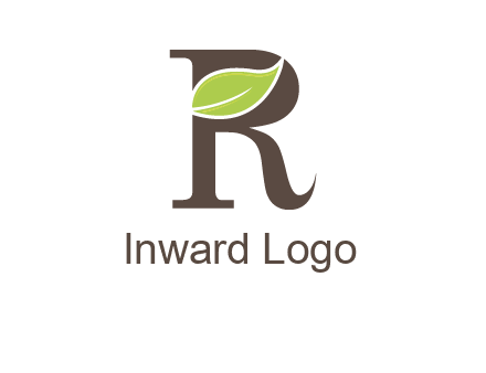 Leaf Inside letter r logo