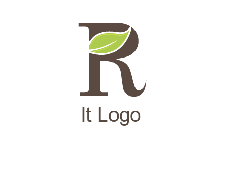 Leaf Inside letter r logo