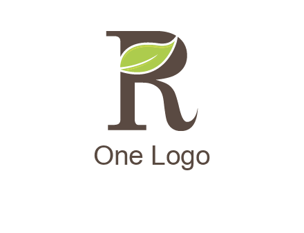 Leaf Inside letter r logo