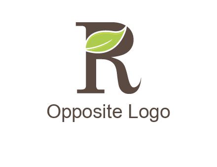 Leaf Inside letter r logo
