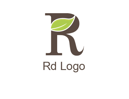 Leaf Inside letter r logo