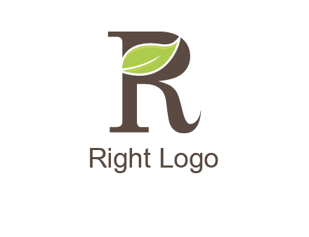 Leaf Inside letter r logo