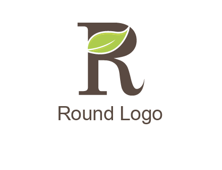 Leaf Inside letter r logo