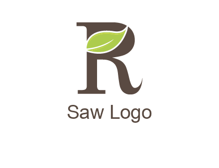 Leaf Inside letter r logo