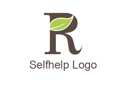 Leaf Inside letter r logo