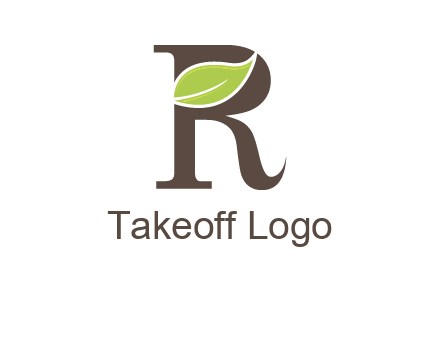 Leaf Inside letter r logo