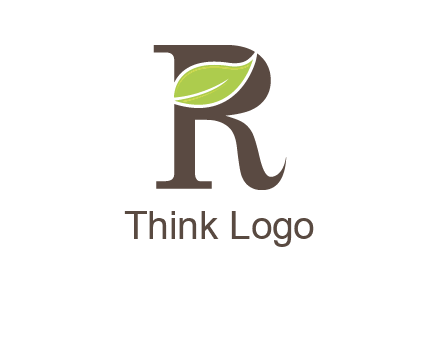 Leaf Inside letter r logo