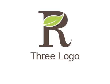 Leaf Inside letter r logo