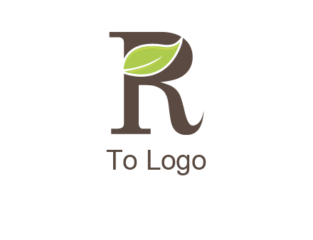 Leaf Inside letter r logo