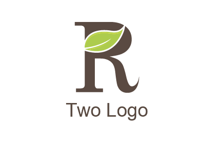 Leaf Inside letter r logo