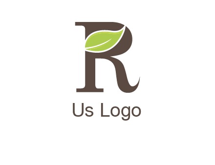Leaf Inside letter r logo