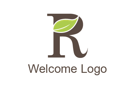 Leaf Inside letter r logo