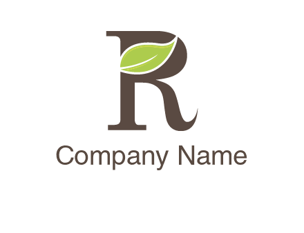 Leaf Inside letter r logo