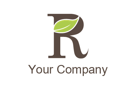 Leaf Inside letter r logo
