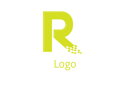 letter r inside digital pixels logo