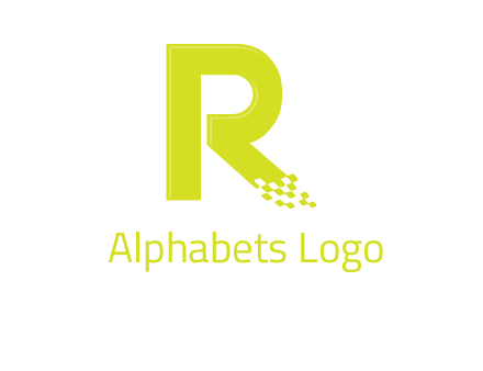 letter r inside digital pixels logo