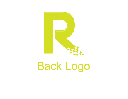 letter r inside digital pixels logo
