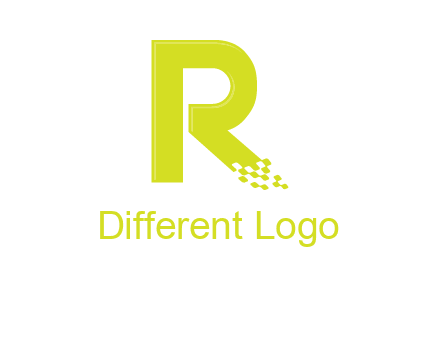 letter r inside digital pixels logo